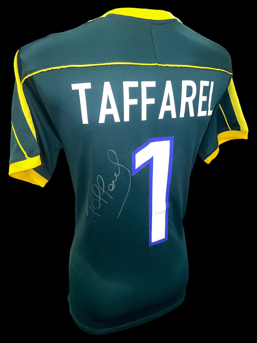 CLAUDIO TAFFAREL SIGNED BRAZIL 1998 WORLD CUP HOME SHIRT (AFTAL COA)