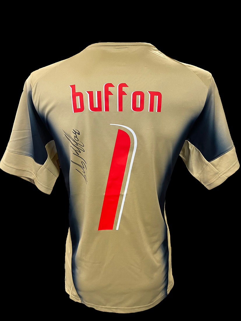 GIANLUIGI BUFFON SIGNED 2006 ITALY WORLD CUP FINAL SHIRT 2 (AFTAL COA)