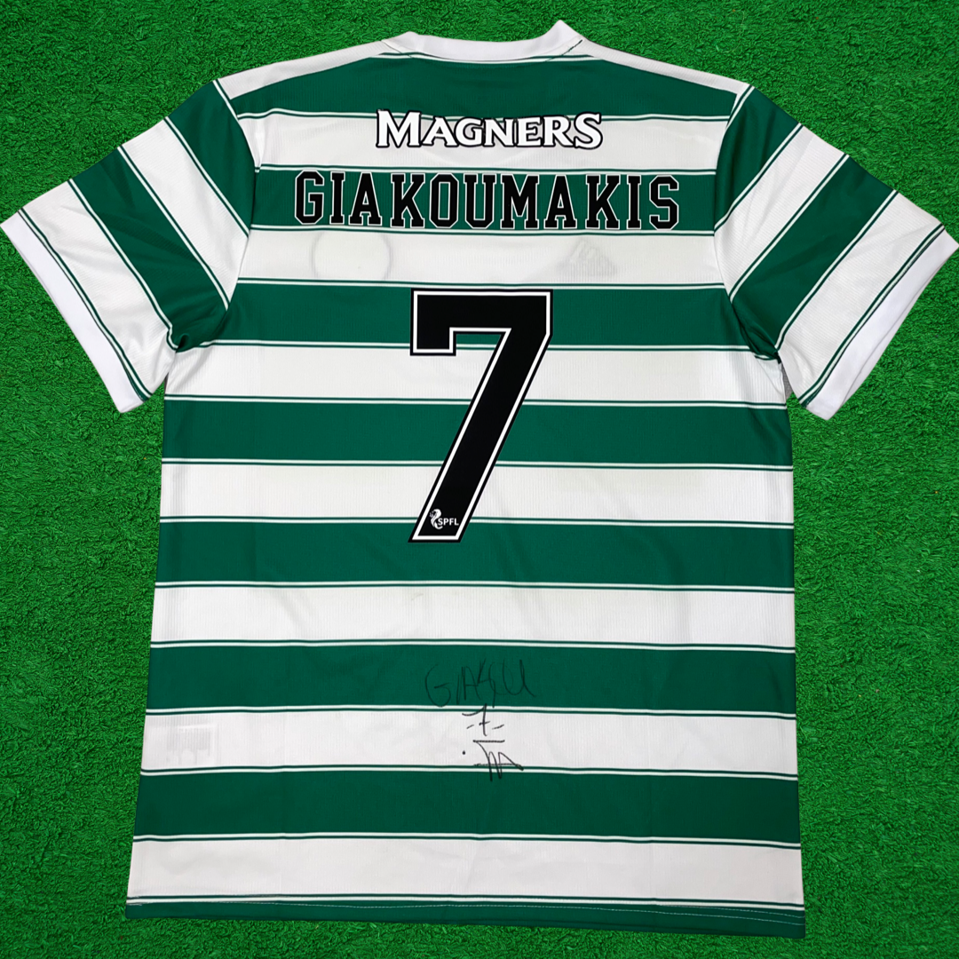 GIORGOS GIAKOUMAKIS SIGNED CELTIC 2021/22 HOME SHIRT (AFTAL COA)