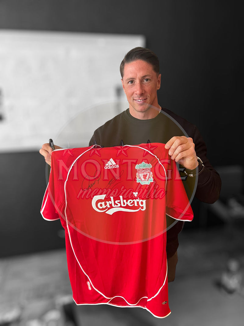 FERNANDO TORRES & STEVEN GERRARD SIGNED LIVERPOOL 2006/08 HOME SHIRT (AFTAL COA)-2