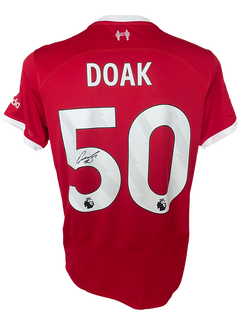 BEN DOAK SIGNED 2023/24 LIVERPOOL FC HOME SHIRT DOAK 50 (AFTAL COA)-1