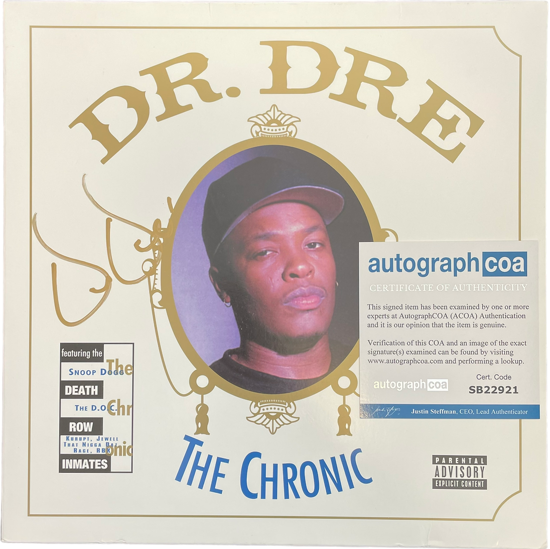 DR. DRE SIGNED THE CHRONIC LP VINYL ALBUM (ACOA RACC COA)