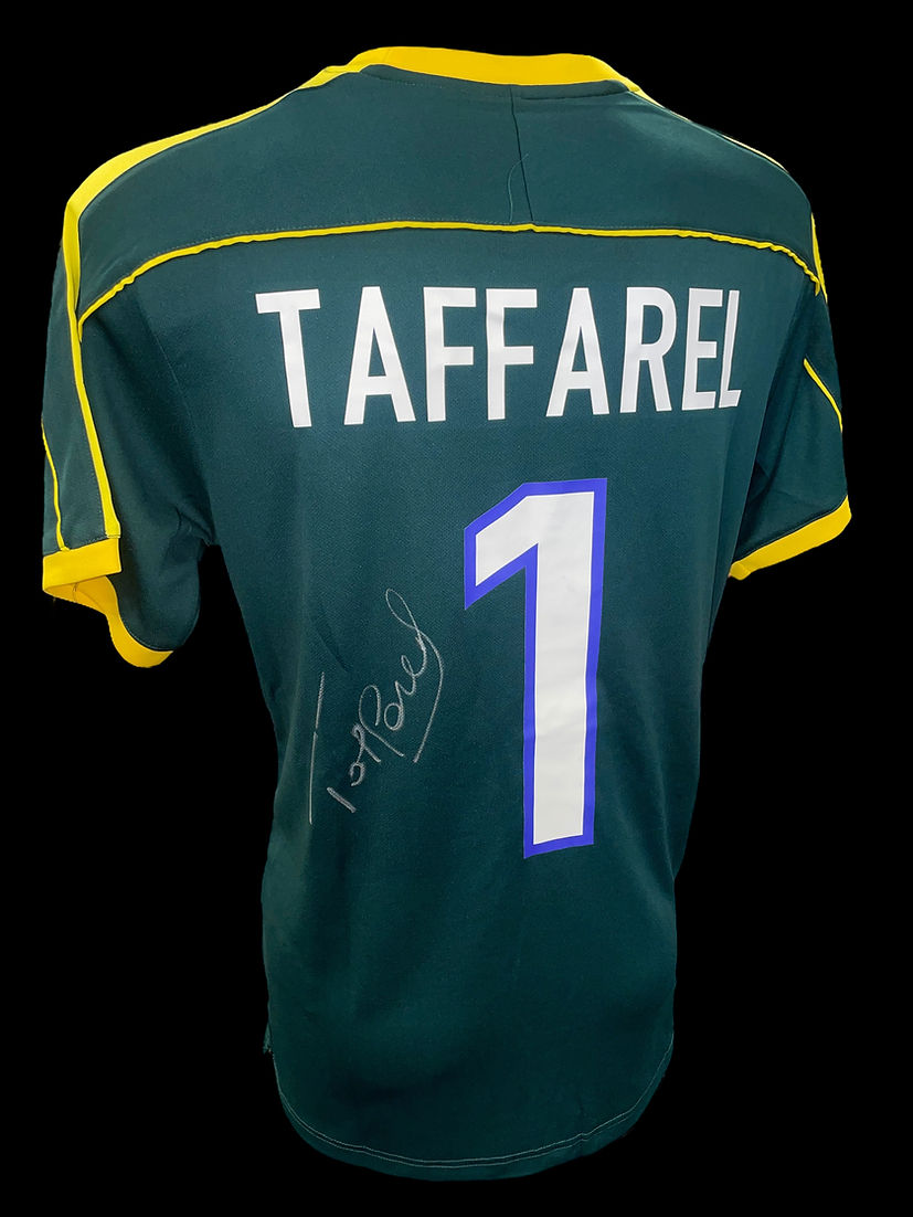 CLAUDIO TAFFAREL SIGNED BRAZIL 1998 WORLD CUP HOME SHIRT (AFTAL COA) 2