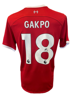 CODY GAKPO SIGNED 2023/24 LIVERPOOL FC HOME SHIRT (AFTAL COA)-1