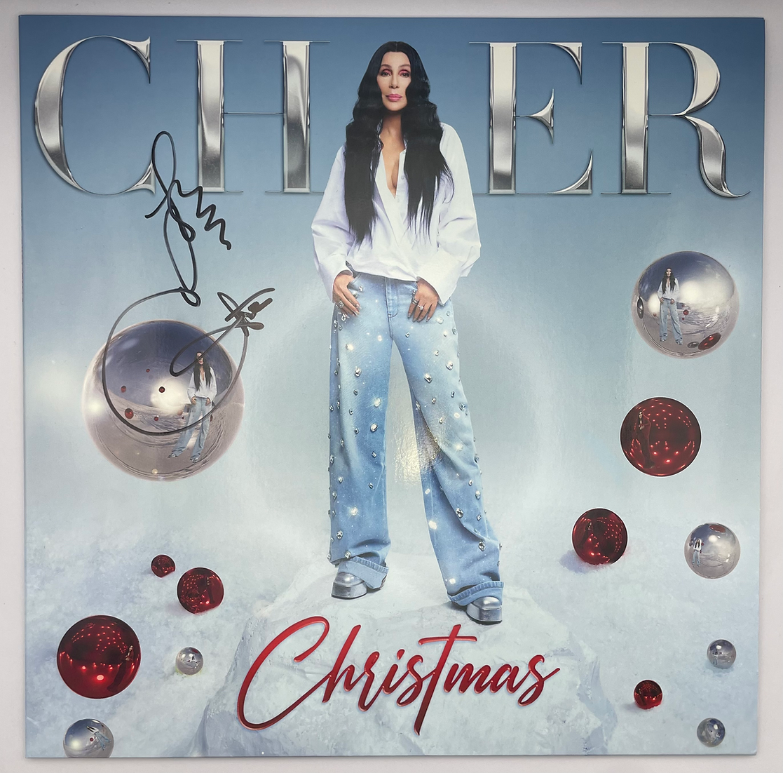 CHER SIGNED ORIGINAL CHRISTMAS VINYL LP (AFTAL COA)