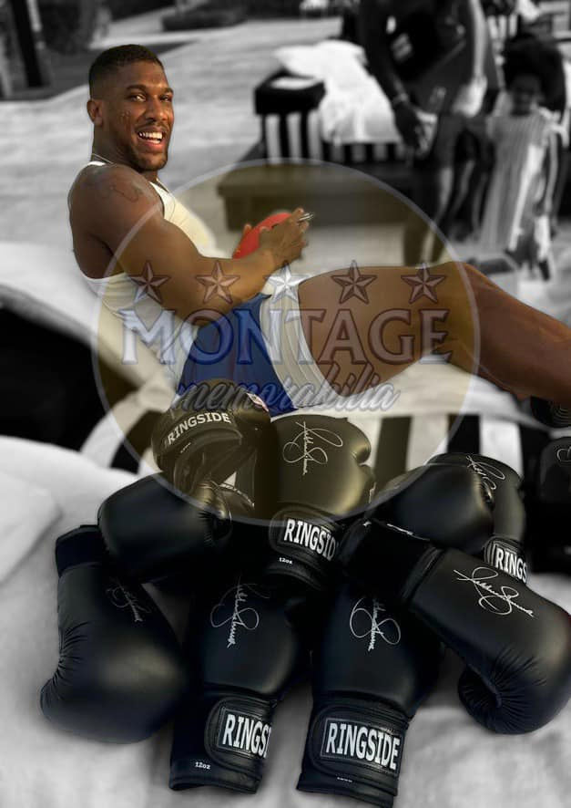 ANTHONY JOSHUA SIGNED BLACK RINGSIDE AUTOGRAPH BOXING GLOVE L (AFTAL COA)