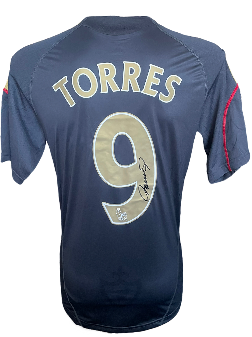 FERNANDO TORRES SIGNED LIVERPOOL 2009/10 AWAY SHIRT (AFTAL COA)