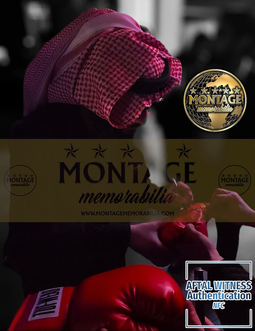 ANTHONY JOSHUA, FRANCIS NGANNOU, TURKI ALSHEIKH SIGNED BOXING GLOVE (AFTAL COA)