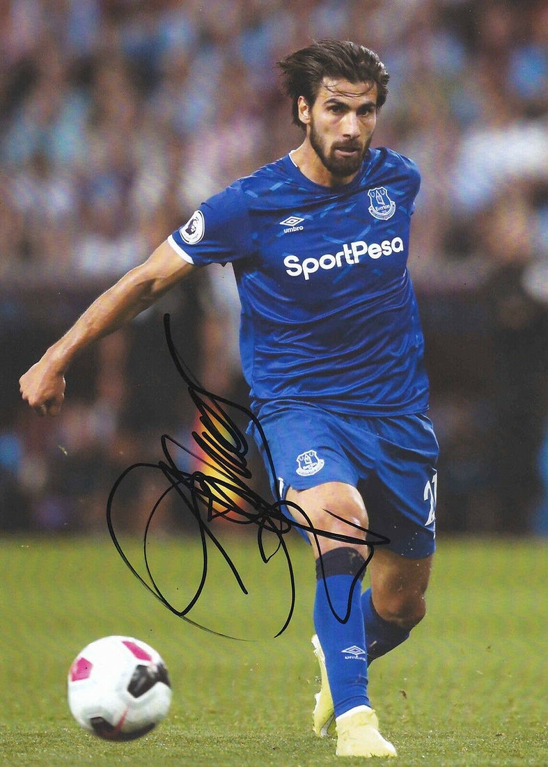 ANDRE GOMES SIGNED 12X8 EVERTON PHOTOGRAPH (AFTAL COA)-1