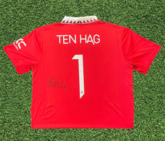 ERIK TEN HAG SIGNED 2022/23 MANCHESTER UTD HOME SHIRT (AFTAL COA)-1