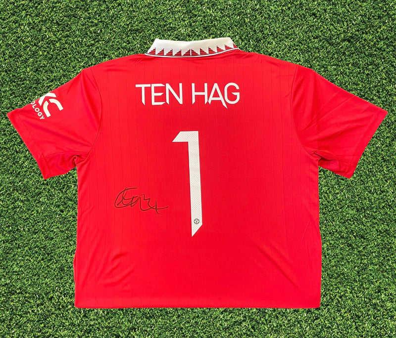 ERIK TEN HAG SIGNED 2022/23 MANCHESTER UTD HOME SHIRT (AFTAL COA)-1