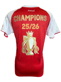 MIKEL ARTETA SIGNED ARSENAL 25/26 CHAMPIONS HOME SHIRT (ACG CERT AG19099)-1