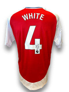 BEN WHITE SIGNED ARSENAL FC 2024/25 HOME SHIRT WHITE 4 (AFTAL COA)-1