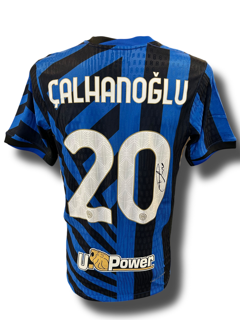 HAKAN CALHANOGLU SIGNED 2024/25 INTER MILAN HOME PLAYER SHIRT CALHANOGLU 20 (AFTAL COA)-1