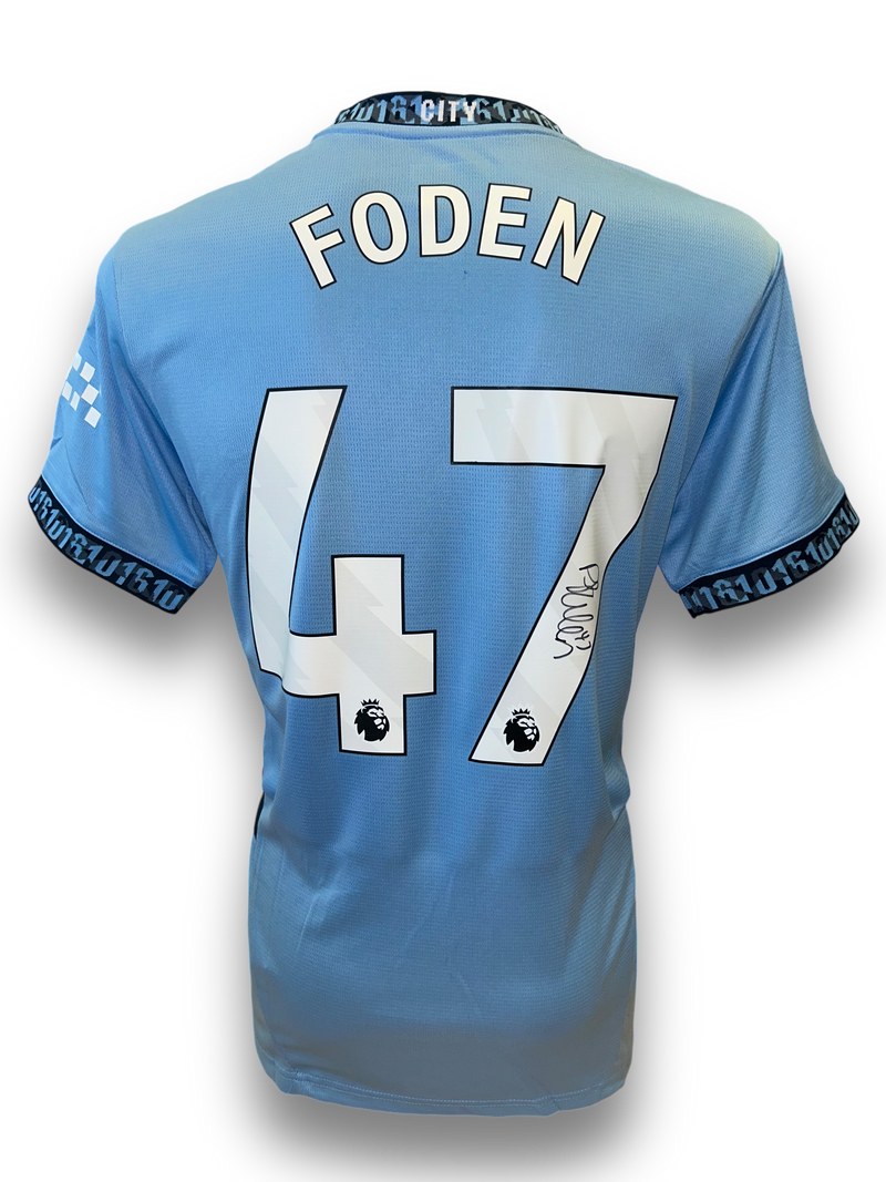 PHIL FODEN SIGNED 2024/25 MANCHESTER CITY HOME SHIRT (AFTAL COA)-1