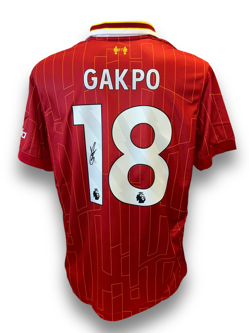 CODY GAKPO SIGNED 2024/25 LIVERPOOL FC HOME SHIRT (AFTAL COA)-1