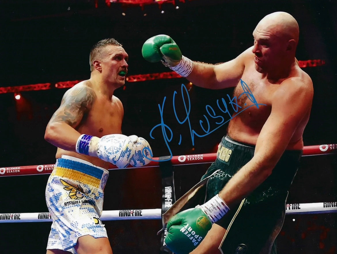 OLEKSANDR USYK SIGNED 14x11 USYK FURY UNDISPUTED PHOTO (AFTAL COA) 3