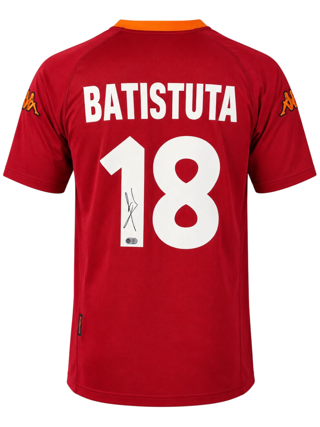GABRIEL BATISTUTA SIGNED AS ROMA 00/01 HOME SHIRT (ACG CERT AG135549)
