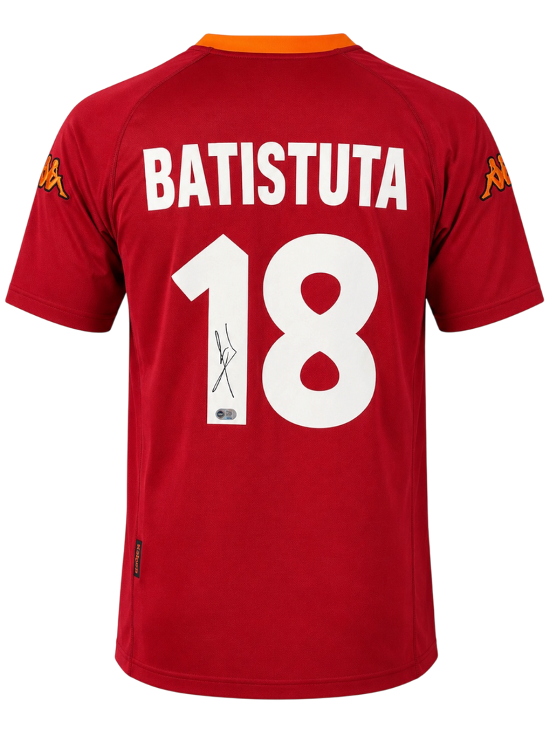 GABRIEL BATISTUTA SIGNED AS ROMA 00/01 HOME SHIRT (ACG CERT AG135549)-1