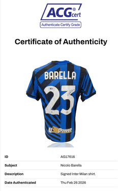 NICOLO BARELLA SIGNED 2024/25 INTER MILAN HOME SHIRT BARELLA 23 (ACG CERT AG17616)-2