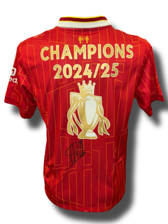 ARNE SLOT SIGNED LIVERPOOL FC 2024/25 CHAMPIONS GOLD TROPHY HOME SHIRT (AFTAL COA)-1