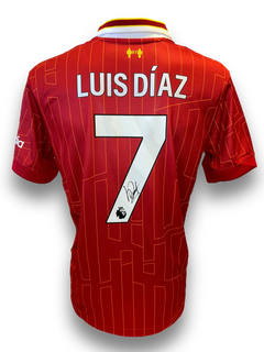 LUIS DIAZ SIGNED 2024/25 LIVERPOOL FC HOME SHIRT DIAZ 7 (AFTAL COA)-1