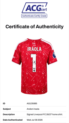 ANDONI IRAOLA SIGNED LIVERPOOL FC 26/27 HOME SHIRT (ACG CERT AG135885)-3