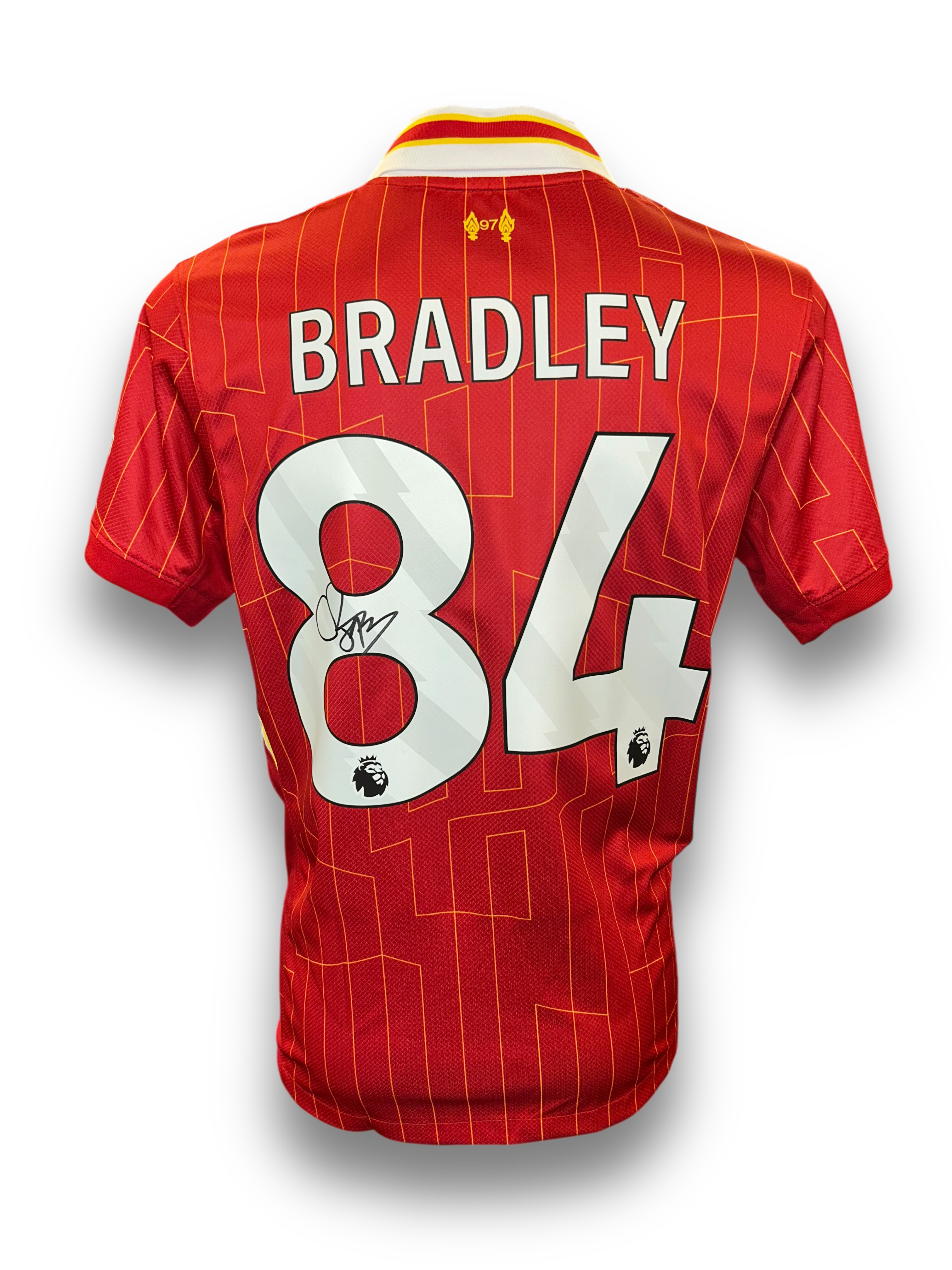 CONOR BRADLEY SIGNED 2024 25 LIVERPOOL FC HOME SHIRT BRADLEY 84 AFTAL