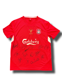 LIVERPOOL FC SIGNED ISTANBUL 2005 SQUAD SHIRT GERRARD ALONSO CARRAGHER (AFTAL COA) 2-1
