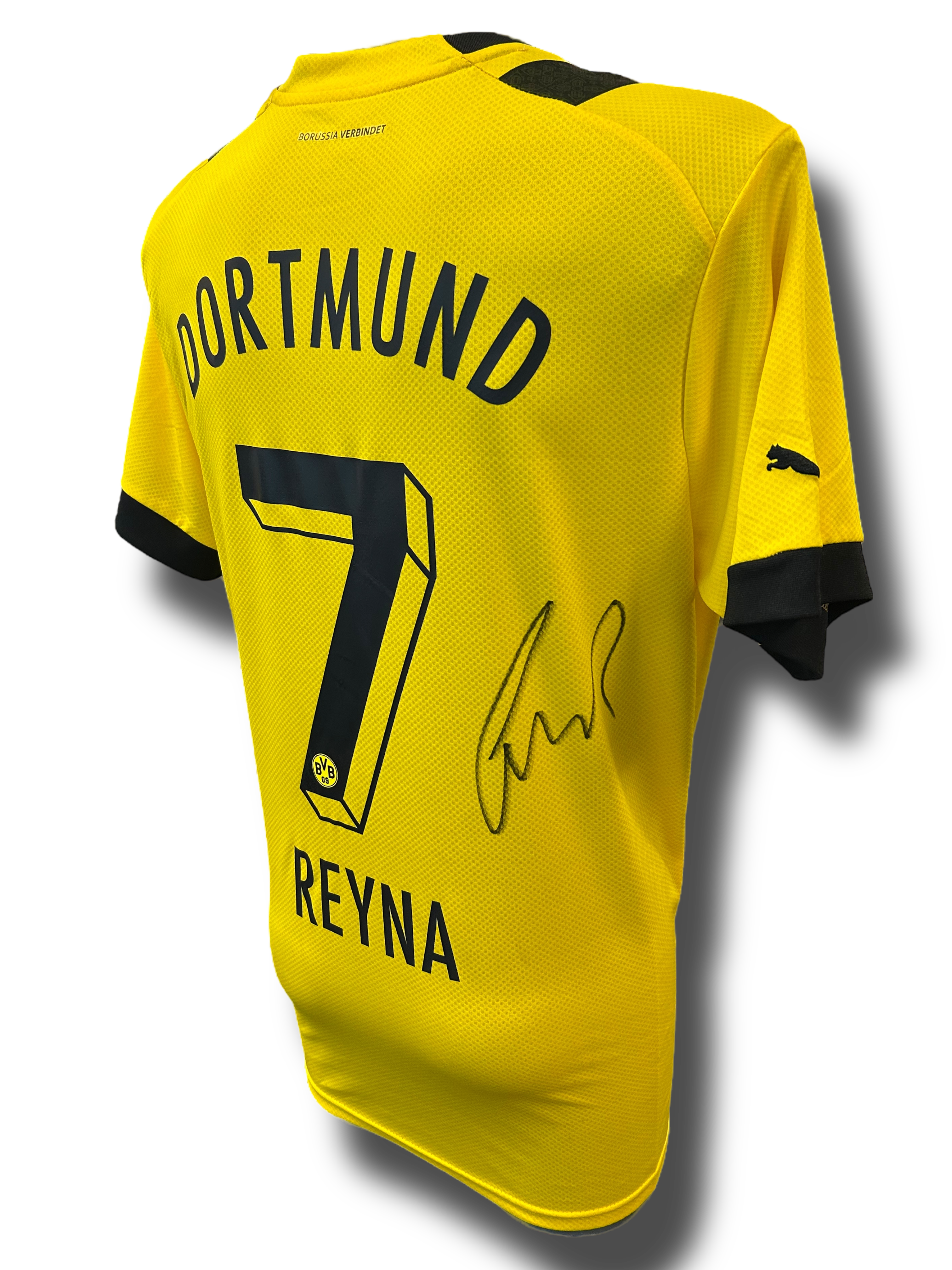 GIOVANNI REYNA SIGNED 2022/23 BORUSSIA DORTMUND HOME SHIRT (AFTAL COA)