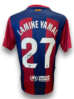 LAMINE YAMAL SIGNED BARCELONA 2023/24 HOME SHIRT (AFTAL COA)-1