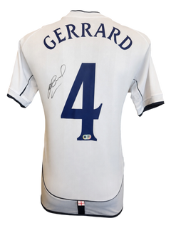 STEVEN GERRARD SIGNED ENGLAND 2001 HOME SHIRT (ACG CERT AG19209)-1