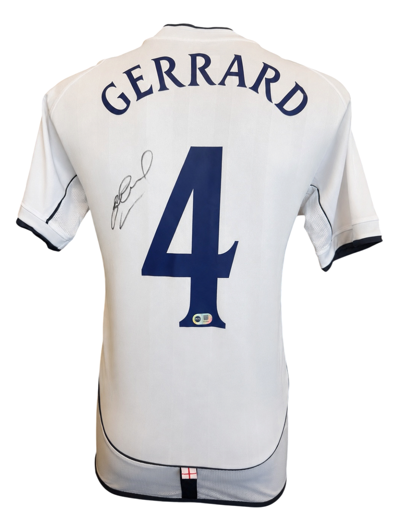 STEVEN GERRARD SIGNED ENGLAND 2001 HOME SHIRT (ACG CERT AG19209)-1