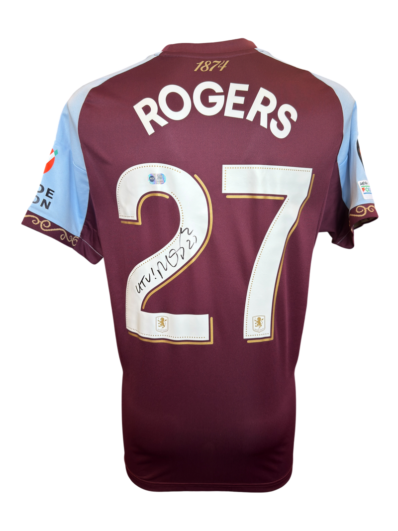 MORGAN ROGERS SIGNED 25/26 ASTON VILLA HOME UEL SHIRT (ACG CERT AG19084)-1