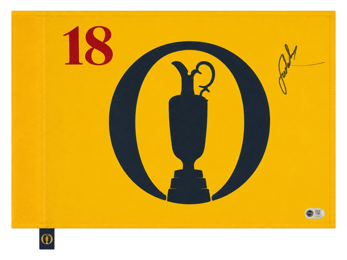 JORDAN SPIETH SIGNED UK OPEN 2017 GOLF WINNER PIN FLAG (ACG CERT AG135934)
