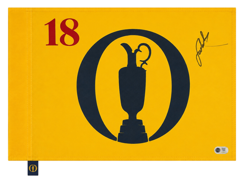 JORDAN SPIETH SIGNED UK OPEN 2017 GOLF WINNER PIN FLAG (ACG CERT AG135934)-1