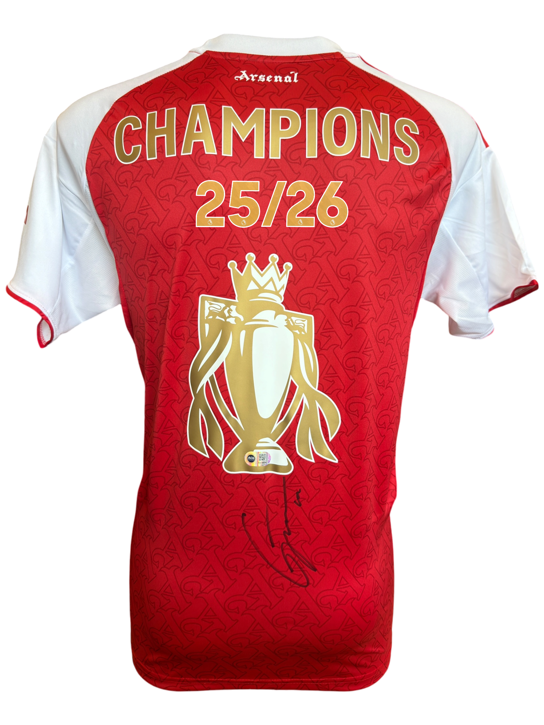 VIKTOR GYOKERES SIGNED ARSENAL 25/26 CHAMPIONS HOME SHIRT (ACG CERT AG19098)