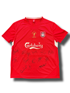 LIVERPOOL FC SIGNED ISTANBUL 2005 SQUAD SHIRT GERRARD ALONSO CARRAGHER (AFTAL COA)-1