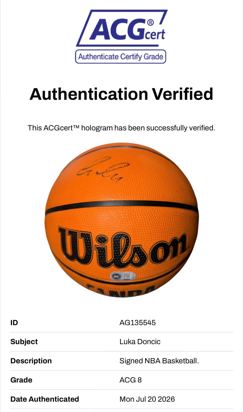 LUKA DONCIC SIGNED NBA BASKETBALL LA LAKERS (ACG CERT AG AG135545)-3