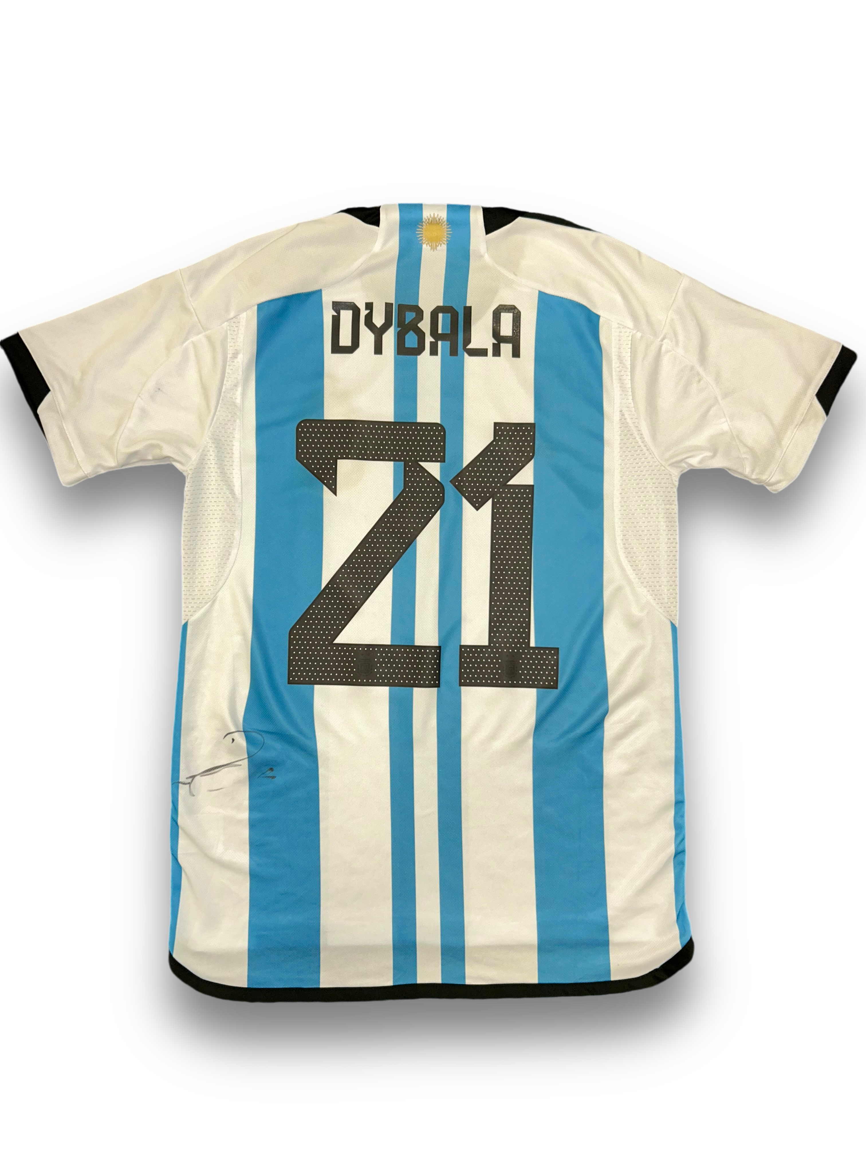 PAULO DYBALA SIGNED 2022 ARGENTINA WORLD CUP WINNERS HOME SHIRT (AFTAL COA) 3