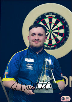 LUKE THE NUKE LITTLER SIGNED PREMIER LEAGUE CHAMPION 12x8 (ACG CERT AG18860)-1