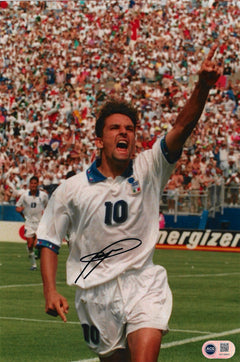 ROBERTO BAGGIO SIGNED 12x8 ITALY 94 LEGEND PHOTO (ACG CERT AG18857)-1