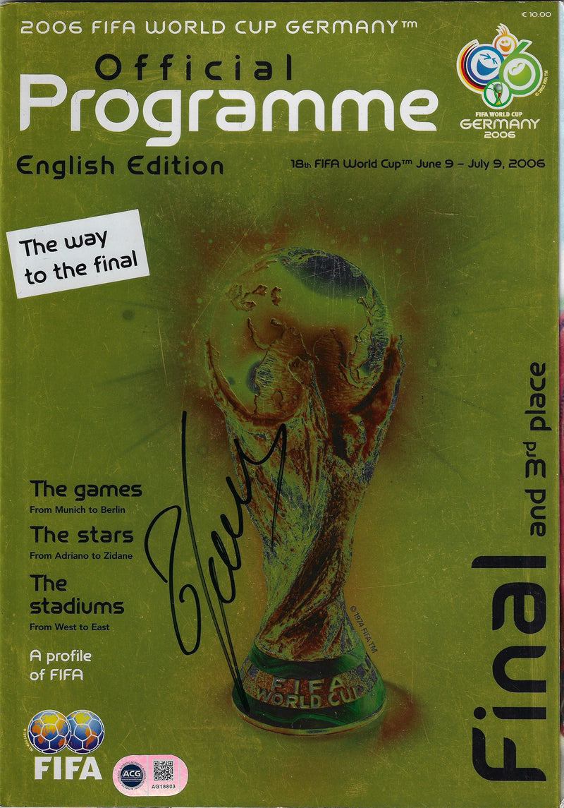 FABIO CANNAVARO SIGNED 2006 WORLD CUP FINAL PROGRAMME (ACG CERT AG18803)-1