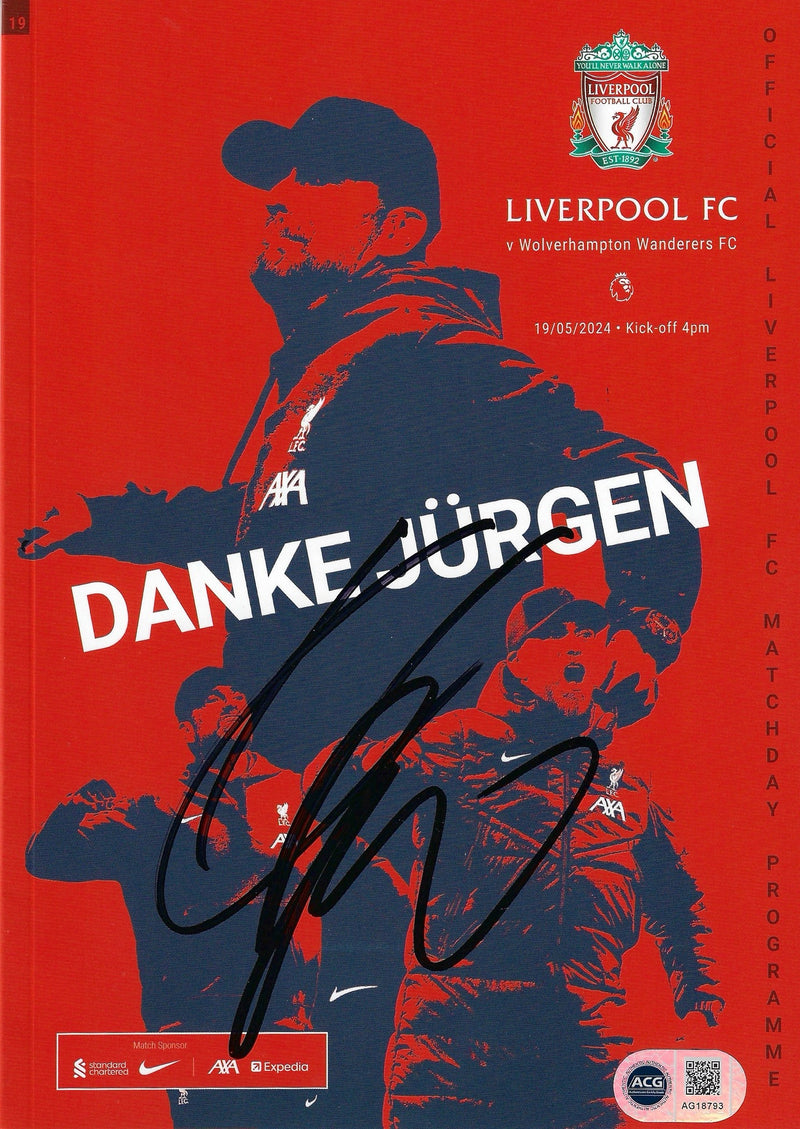 JURGEN KLOPP SIGNED FINAL LFC GAME PROGRAMME V WOLVES (ACG CERT AG18793)-1