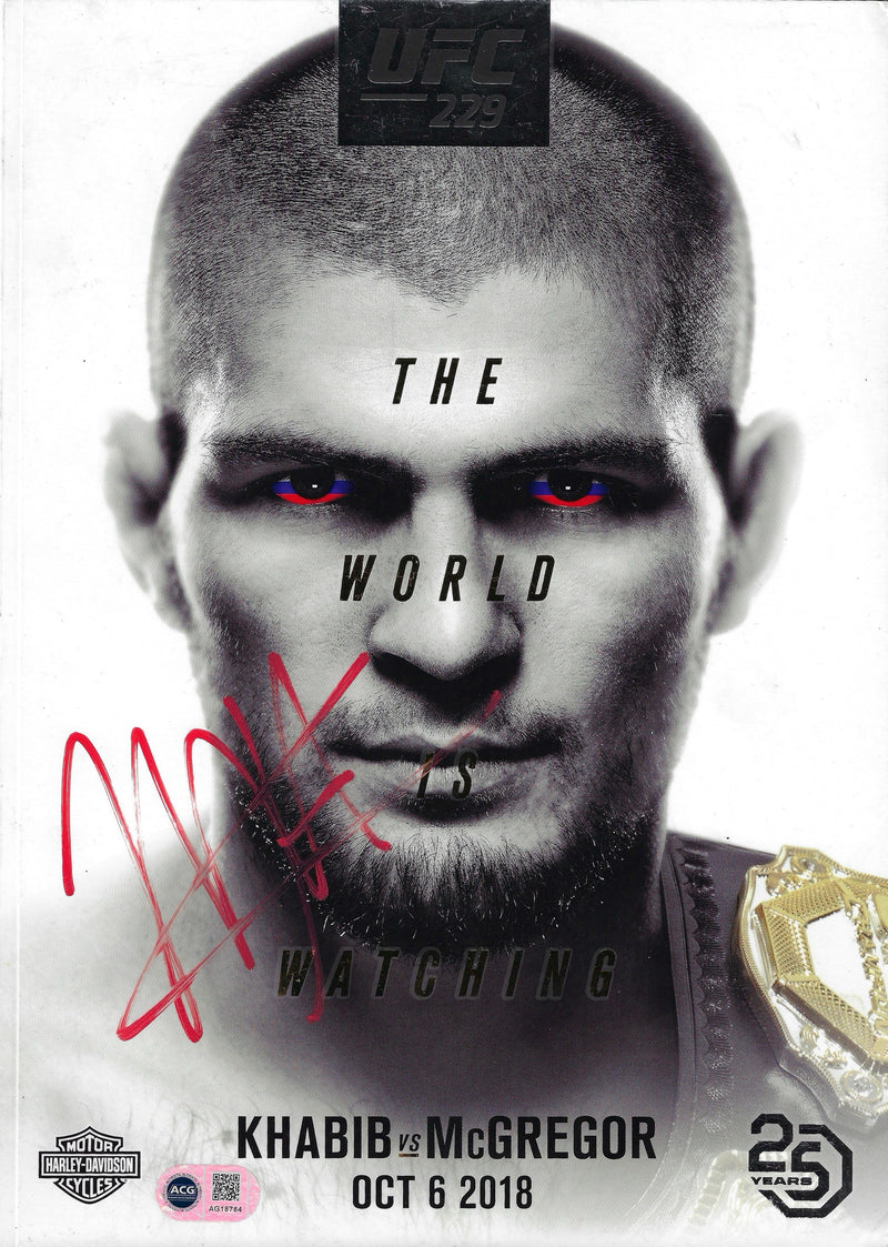 KHABIB NURMAGOMEDOV SIGNED UFC 229 MCGREGOR PROGRAMME (ACG CERT AG18784)-1