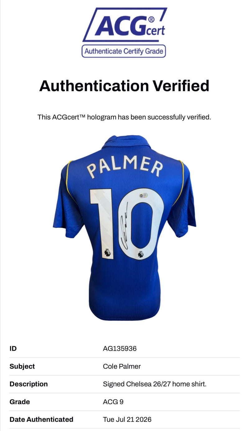 COLE PALMER SIGNED CHELSEA FC 2026/27 HOME SHIRT (ACG CERT AG135936)-2