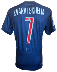 KHVICHA KVARATSKHELIA SIGNED 24/25 PARIS SAINT-GERMAIN HOME SHIRT (ACG CERT AG19115)-1