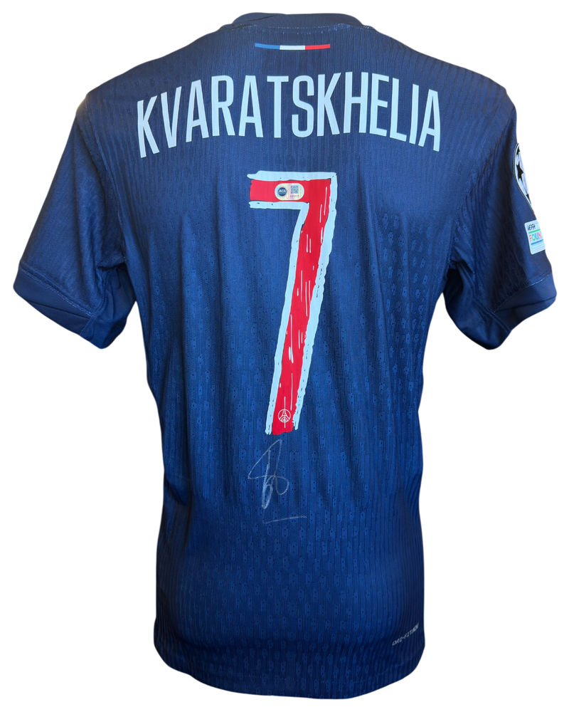 KHVICHA KVARATSKHELIA SIGNED 24/25 PARIS SAINT-GERMAIN HOME SHIRT (ACG CERT AG19115)-1