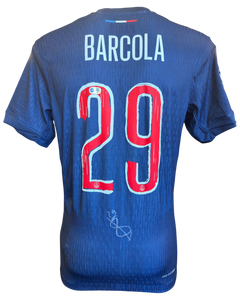 BRADLEY BARCOLA SIGNED 24/25 PARIS SAINT-GERMAIN PSG HOME SHIRT (ACG CERT AG19114)-1