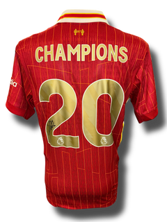 ARNE SLOT SIGNED LIVERPOOL FC 24/25 CHAMPIONS GOLD HOME SHIRT (AFTAL COA)-1
